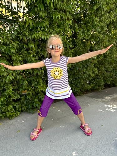 LUKYCILD Baby Girls Summer Clothes Casual Clothing Suit Short Sleeve Striped T-Shirt +Pants - Image 5