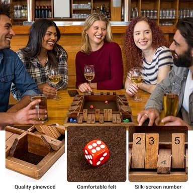 ropoda 14 Inches 4-Way Board Game (2-4 Players) for Kids & Adults [Large Wooden Game, 8 Dice + Rules] Smart Addition Learning Game – Vantage Style - Image 3