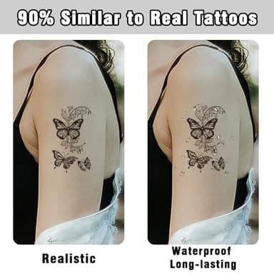 Cerlaza 100 Sheets Temporary Tattoos for Women Adult, 420 Mixed Styles Tiny Branch Fake Tattoo Stickers that Look Real and Last Long, Halloween Decoration Realistic Henna for Girl Body Art Sticker - Image 4