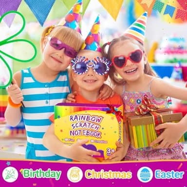 Party Favors for Kids 4-8-12: 24 Pack Scratch Rainbow Art Crafts Notebook, Coloring Book Goodie Bags Stuffers Kit, Bulk Birthday Gift Classroom Prizes Girl Boy Toddler - Image 9
