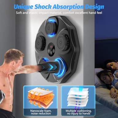 TGLLM Music Boxing Machine, Interactive Punching Trainer with Boxing Gloves, Large Size Wall Mounted Electronic Boxing Target for Adults Kids, 9 Modes & 9 Speeds - Image 5