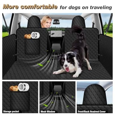 Dog Car Seat Cover for Back Seat, Hard Bottom Back Seat for Tesla Model 3 Model Y, Supports 200lbs, 100% Waterproof Back Seat Pet Cover - Image 3