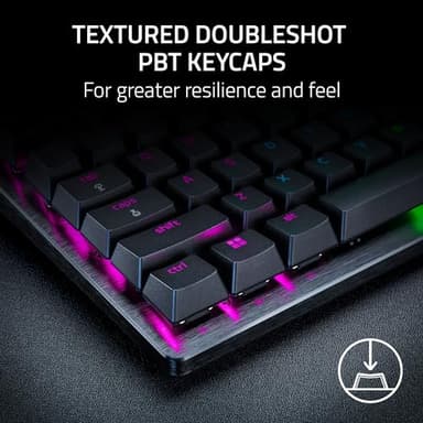Razer Huntsman V3 Pro Esports Gaming Keyboard: Analog Optical Switches - Razer Snap Tap - Rapid Trigger - Adjustable Actuation - Media Keys & Dial - Doubleshot PBT Keycaps - Wrist Rest - Black - Image 7