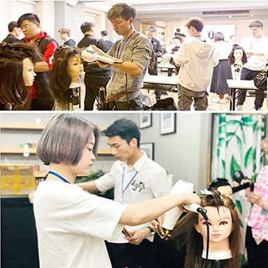 Mannequin Head with 100% Human Hair, SZCY LLC 18" Dark Brown Real Hair Cosmetology Mannequin Head Hair Styling Hairdressing Practice Training Doll Heads with Clamp Holder and Tools - Image 9