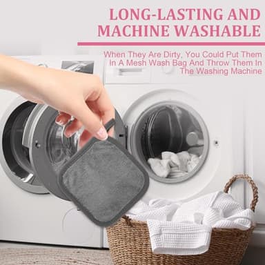 Puomue Makeup Remover Cloth 12 Pack, Ultra Soft and Reusable Microfiber Makeup Remover Towels for All Skin Types, Perfect Face Towels for Women, 6 Inch X 6 Inch, Multicolor - Image 7