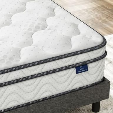 Vesgantti Queen Size Mattress 10 Inch, Fiberglass-Free | Cool Sleep Hybrid Mattress in a Box - Memory Foam & Pocket Springs, Ergonomic Design, Pressure Relief, Medium Firm Feel, 60"×80"×10" - Image 7