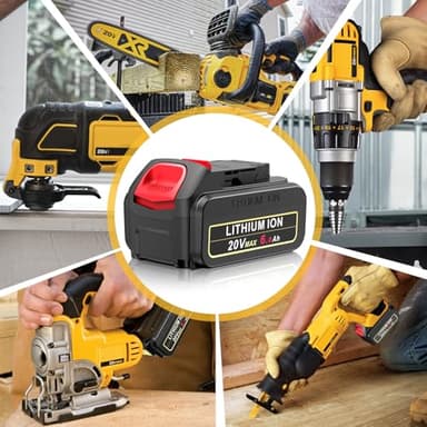 6.0Ah Replacement for Dewalt 20V Max Battery Compatible with Dewalt 20V Battery DCB200 DCB203 DCB204 DCB205 DCB206 N123283 N123282 DCD DCF DCG DCS DCK Series Cordless Power Tools(2 Pack) - Image 8