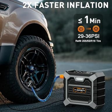 Tire Inflator Portable Air Compressor DC 12V Air Compressor Portable with Digital Pressure Gauge Air Pump for Car Tires - Car Accessories Bike, Ball, Motor (Light black) - Image 3