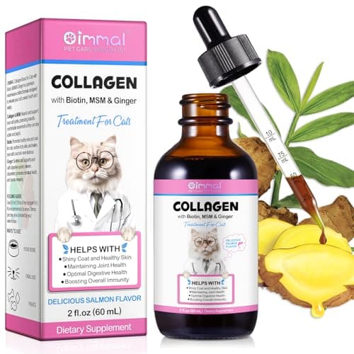 Collagen for Cats, Cat Collagen Liquid Drops for Cats with Biotin, MSM & Ginger Digestive & Immunity Support, Itch Relief, Skin & Coat and Joint Health, Cat Supplement 60ml ﻿ - Image 1