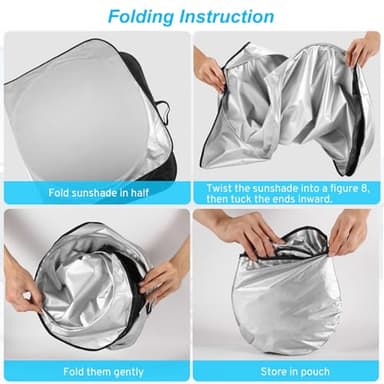 XHRING Car Windshield Sun Shade Sunshade Compatible with Acura MDX 2001-2023 2024 2025 2026 RDX 2007-2026 Accessories Foldable Car Front Window Sun Shield - Image 9