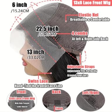 FIONAT 30 Inch Deep Wave Lace Front Wigs Human Hair Pre Plucked 13x6 HD Lace Front Wigs Human Hair 180% Density Deep Curly Wig Frontal Glueless Wigs Human Hair for Women - Image 5