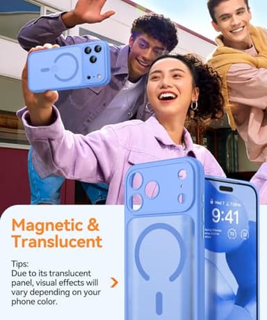 CANSHN Magnetic Compatible with iPhone 17 Pro Max Case, Upgraded [Full Camera Protection] [Compatible with Magsafe] [Translucent Matte] Shockproof Protective Phone Cover 6.9 Inch - Ultramarine - Image 2