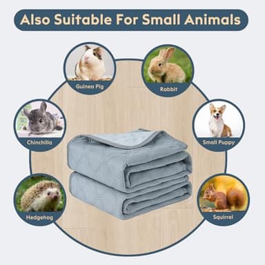 FunFurry Washable Guinea Pig Cage Liner - 2 Pack Reusable Washable Pee Pads，Waterproof Guinea Pig Bedding for Small Animal - Rabbit Bunny Hamster Puppy (Light Grey, 24" X 47" - 2 Pack) - Image 6