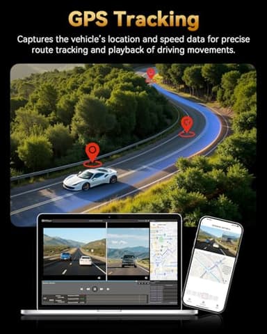 TERUNSOUl 4K+4K Dash Cam Front and Rear, Free 128GB Card Included, 5.8GHz WiFi Dash Camera for Cars, Built-in GPS, G-Sensor, 170°Wide Angle, 3" IPS Screen, 24H Parking Mode, Support 512GB Max - Image 6