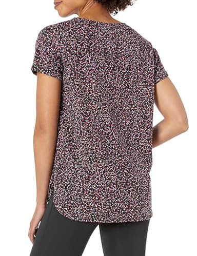Amazon Essentials Women's Studio Relaxed-Fit Lightweight Crewneck T-Shirt (Available in Plus Size), Pack of 2, Black Confetti Print, XX-Large - Image 4