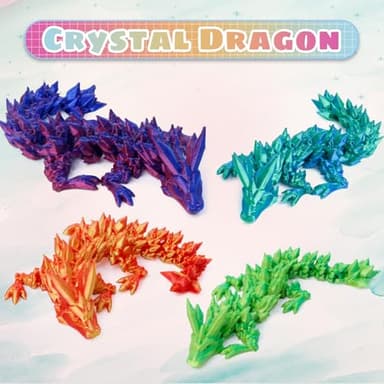 4PCS 3D Printed Dragon Eggs with Dragon Inside, Mini Mystery Egg Articulated Crystal Fidget Toy, Home Office Decor Executive Gift, Surprise 3D Printed Animals Toy Set (Set C) - Image 3