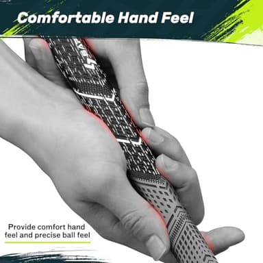 Saplize Cross Cord Golf Grips 13 Pack, Innovative Anti-slip Design, 13 Grips with All Kits, Hybrid Golf Club Grips, CL09 Series, Grey Midsize - Image 3