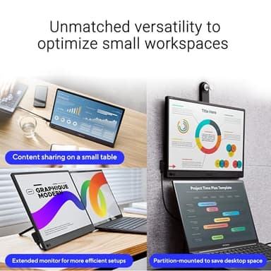 ASUS ZenScreen 16” Portable USB Monitor (MB169CK) - Full HD, IPS, Dual USB-C, Mini-HDMI, Eye Care, Flicker Free, Blue Light Filter, Anti-Glare Surface, 360° Kickstand, 3 yr Warranty - Image 4