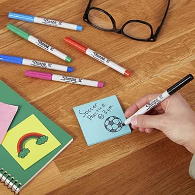 Sharpie Permanent Markers, Ultra Fine Tip, Black, 12 Count - For Classroom, Office, Home, Quick Drying, Fade Resistant, For Wood, Plastic, Paper, Metal, Ideal for Posters, Drawing, Coloring - Image 2