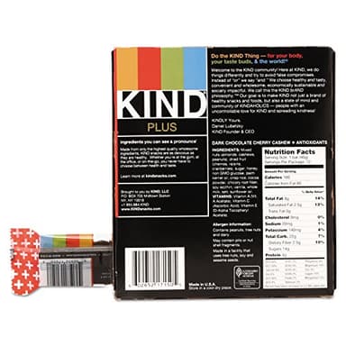 KIND Nut Bars, Dark Chocolate Cherry Cashew, Healthy Snacks, Gluten Free, 4g Protein, 12 Count - Image 5