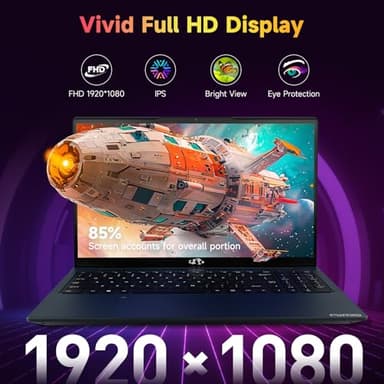 NIMO 15.6" FHD-Business-Laptop, 32GB RAM 1TB SSD AMD Ryzen 5(Beat i3-1215U, 4 Cores Up to 3.7GHz) 65W Type-C Fingerprint Backlit Keyboard IPS-Computer, Wi-Fi 5 BT5.2 Numpad Win 11,Blue - Image 5