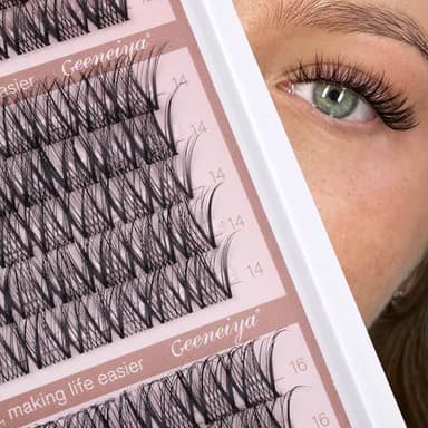 Medium Lash Clusters Short Wispy C Curl Eyelash Clusters 12-16MM Individual Eyelashes Natural Cluster Eyelash Extensions Natural Looking Cluster Lashes by Geeneiya (C Curl,12-14-16) - Image 6