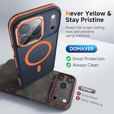 Magnetic 3 in 1 for iPhone 17 Pro Case, [Omni-Directional Protection] with 1x Screen Protector + 1x Camera Cover, [Seamless Work with Magsafe] Shockproof Slim Thin Case for iPhone 17 Pro Cosmic Orange - Image 7