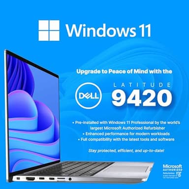 Dell Latitude 9420 Laptop | 14" FHD LCD | Intel Core i7 11th Gen | 16GB RAM | 512GB SSD | Backlit Keyboard | Webcam | WiFi | Windows 11 Pro | Business Ultrabook Computer (Renewed) - Image 9