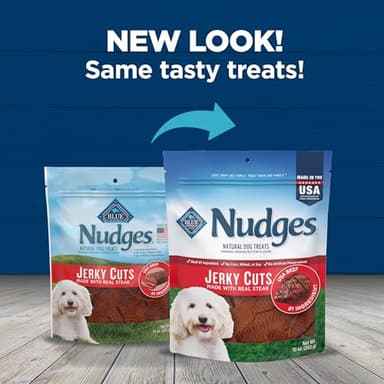 Blue Buffalo Nudges Jerky Cuts Dog Treats, Made in the USA with Natural Ingredients, Steak, 10-oz Bag - Image 10