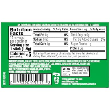 Trident Spearmint Sugar-Free Chewing Gum, 12 Packs of 14 Pieces (168 Total Pieces) - Image 2