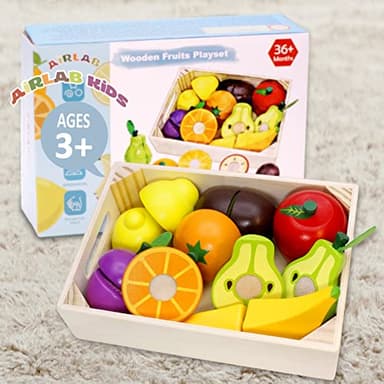 Wooden Play Food for Kids Kitchen Cutting Fruits Toys for Toddlers Pretend Vegetables Gift for Boys Girls Educational Toys - Image 7
