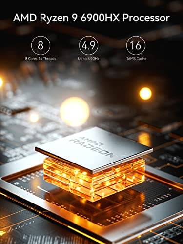 MINISFORUM Mini PC UM690S AMD Ryzen 9 6900HX Mini Desktop Computer AMD Radeon 680M 16GB RAM 512GB SSD, 2X HDMI Ports, 1x USB4 Port, 1x USB-C, 4X USB3.2 Type A, 1x 2.5Gbps LAN, Wifi6, BT5.2 (Renewed) - Image 2