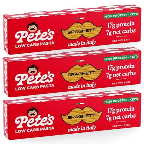 17g High Protein Spaghetti Noodles | 7g Low Carb Keto Pasta | Healthy, Italian Pasta From Italy | 3-Pack, 8oz - Pete's Pasta - Image 1