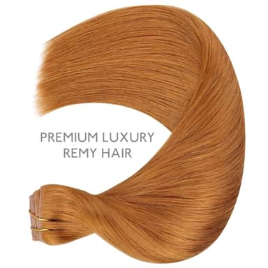 WENNALIFE Invisi Edge Clip in Hair Extensions Real Human Hair, 22 Inch 150g 7pcs Auburn Ginger Seamless Clip in Extensions Remy Hair Clip Ins Invisible Skin Weft Straight Extensiones De Cabello Hmano - Image 7