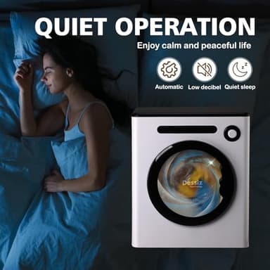 Dessiz Clothes Dryer, 970w, 1.6 Cu.Ft. Machine for laundry with Stainless Steel Drum, 11lbs with Exhaust Hose,Digital Control, Auto Stop with Hygrometer Sensor, Dryer for Apartments, Home, RV, Dorms - Image 7