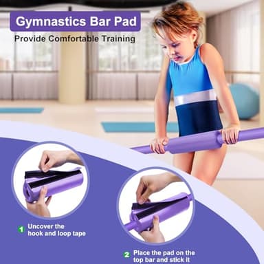 RINREA Gymnastic Bars for Kids with Adjustable Height, Folding Gymnastic Training Kip Bar, Expandable Horizontal Bar for Home - Image 6