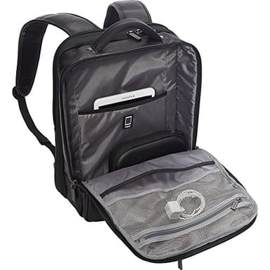 Kenneth Cole Reaction Manhattan Messenger Shoulder Satchel Bag, Black, 16" Laptop Backpack - Image 3