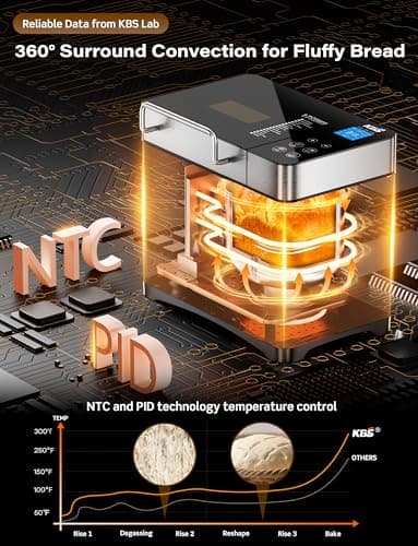 KBS Pro 710W Bread Maker, 2LB 17-in-1 Automatic Bread Machine with Healthy Ceramic Pan, Nut Dispenser, Tempered Glass Touch Panel, Stainless Steel Housing,3 Crust Colors, 15H Timer&Keep-Warm, Recipe - Image 7