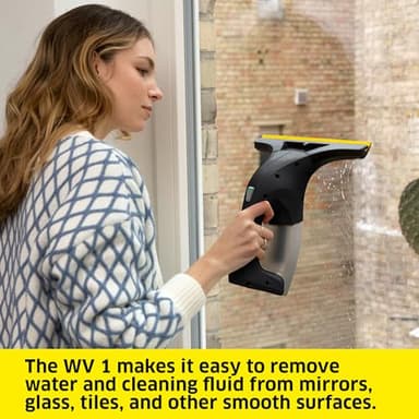 Kärcher WV 1 Plus Black Edition Window Vacuum Squeegee - for Showers, Mirrors, Glass, & Countertops - 10 in. Squeegee Blade - Image 3