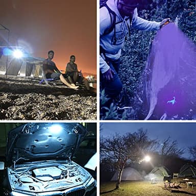 UV Flashlight Camping Light , IODOO 10000mAh 48 LED 395nm UV / 6500K Floodlight 3000LM White Light Pet Urine Detector for Dog/Cat Urine, Dry Stains, Bed Bug - Image 6