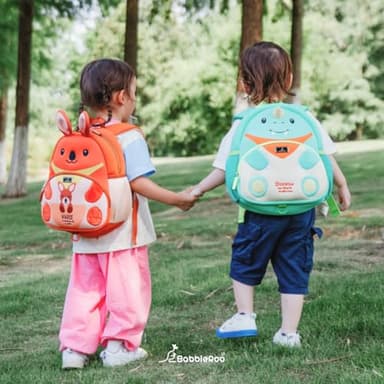 BabbleRoo Toddler Backpack, Kids Backpack - Light & Comfortable, Water Resistant Neoprene, Leash for Toddlers 1-3, Reflective Strips for Visibility, Animal Backpack, Donnie the Dino - Image 2