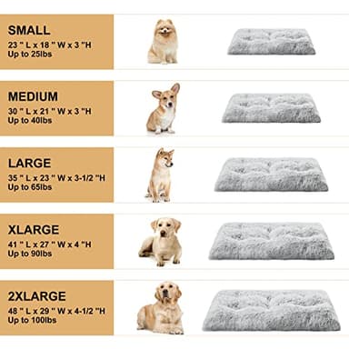 BFPETHOME Dog Beds for Large Dogs, Plush Dog Crate Bed Fluffy Cozy Kennel Pad for Sleeping &Ease Anxiety, Washable Pet Mats with Anti-Slip Bottom for Large Medium Dogs, Pet Bed Grey - Image 4