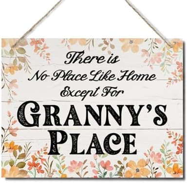 Rustic Decor, Decorative Hanging Wood Plaque for Wall, Home Living Room Decor, Wall Decor Art, Mother's Day Gift for Grandma, There is No Place Like Home Except for Granny's Place Sign JS4-27 - Image 3