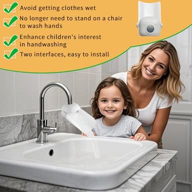 KOMIDK Faucet Extender for Bathroom Sink Faucet Extender for Toddlers Bathroom Sink Kitchen Bathtub (Grey) - Image 7