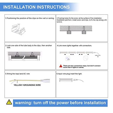 10-Pack 8ft LED Shop Light Fixture - 90W T8 Integrated LED Tube Light - 6500K 12000LM V-Shape Linkable - High Output - Clear Cover - Plug and Play - 270 Degree Lighting for Garage, Shop, Barn - Image 5