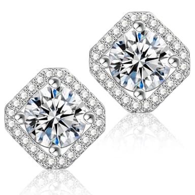Moissanite Earrings for Men Hypoallergenic S925 Sterling Silver Stud Earrings for Womens 1 Carat D Color VVS1 Clarity With Certificate - Image 1