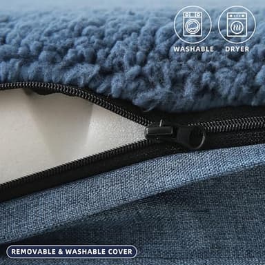 DaysU Large Dog Bed for Large Dogs, Orthopedic Dog Beds with Removable Washable Cover, Egg Crate Foam Pet Bed Mat, Light Navy, Suitable for Dogs Up to 65 Ibs, 36x27x3in - Image 6