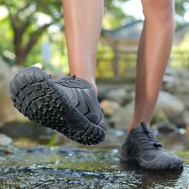 UBFEN Water Shoes Aqua Swim Shoes Mens Womens Beach Sports Quick Dry Barefoot for Boating Fishing Diving Surfing Z2 Dark Grey Color Size US 13 Women 11 Men - Image 6