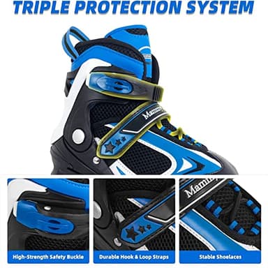 MammyGol Adjustable Boys Inline Skates for Kids with Light up Wheels,Flashing Beginner Roller Skates Blades Toddler and Girls Size 1-4 - Image 2