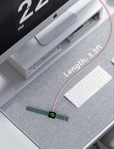 USB C for Watch Charger USB Magnetic Fast Charging Cable Portable Wireless Charging Compatible with Watch Series 10/9/8/7/6/5/4/3/2 Ultra 2/SE-Pink - Image 5